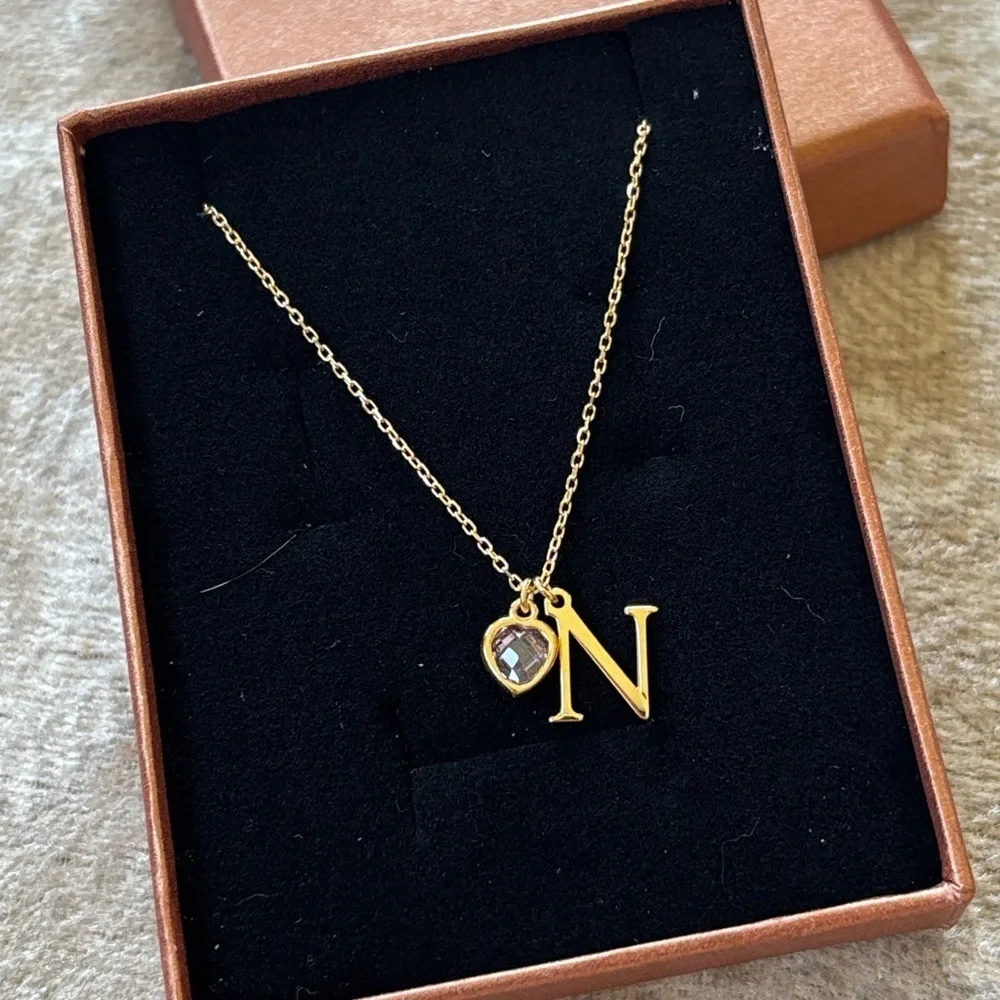 Brand New 14K Gold Plated 925 Sterling Silver Initial 